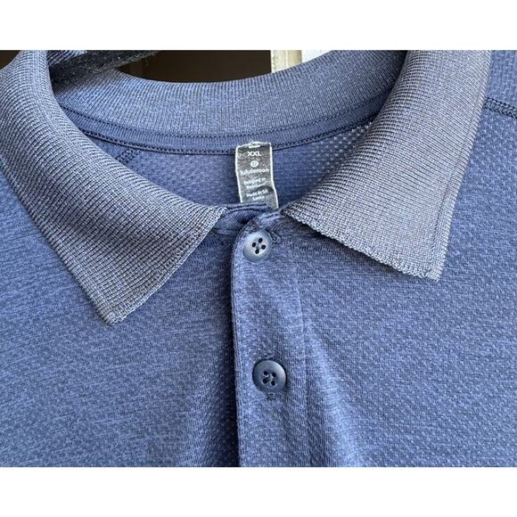 Lululemon Shirt Men’s XXL Navy Polo Metal Vent Golf Short Sleeve READ - Picture 3 of 8